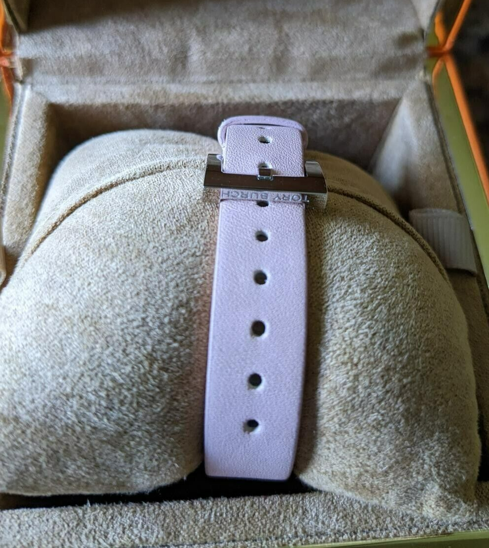 Tory Burch Watch Pink Leather Band Watch with original box