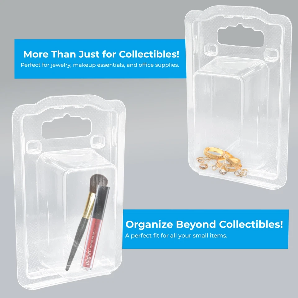 100 Clear Blister Clamshell Cases – 2.5”x1.25” with Hang Holes Secure Display - Image 4 of 4