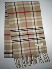 Peck  Peck 100 Cashmere Plaid Scarf Beige, Red,black Super Soft Gently Used