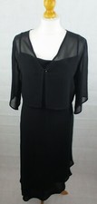 Ladies Milano UK 14  - Stunning Black Long Evening Dress and Bolero Set 