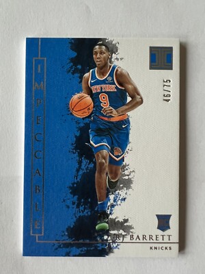 RJ BARRETT 2019-20 Panini Impeccable Rookie Silver RC #'d/75 NY Knicks