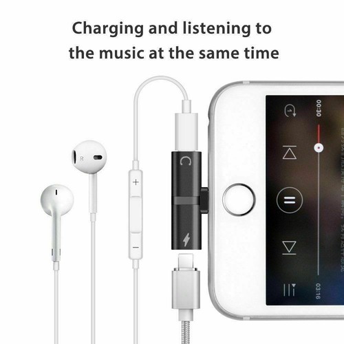 2in1 Audio Charger Adapter Splitter Dual Headphone iPhone 14 13 12 11 X Pro Max - Picture 5 of 13