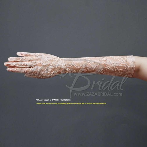 GUANTES DE ENCAJE PARA MUJER CON PATRÓN DE FLORES - LONGITUD DEBAJO DEL CODO (8BL), VARIOS COLORES - Imagen 9 de 10