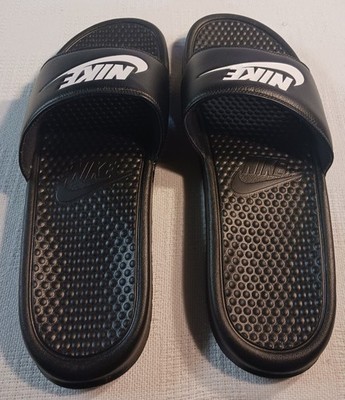 Nike Black Slides with White Swoosh Double-Strap size 10 nike-double-strap-slide-black-  main image 4