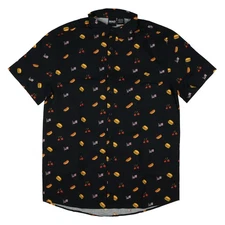 Fourth Of July Mens Hamburgers Flags Hot Dogs Adult Button Up Shirt