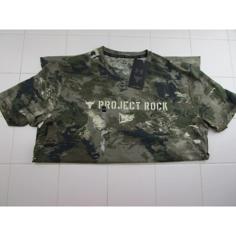 Under Armour Project Rock Vet Day Camo Shirt Men's Large