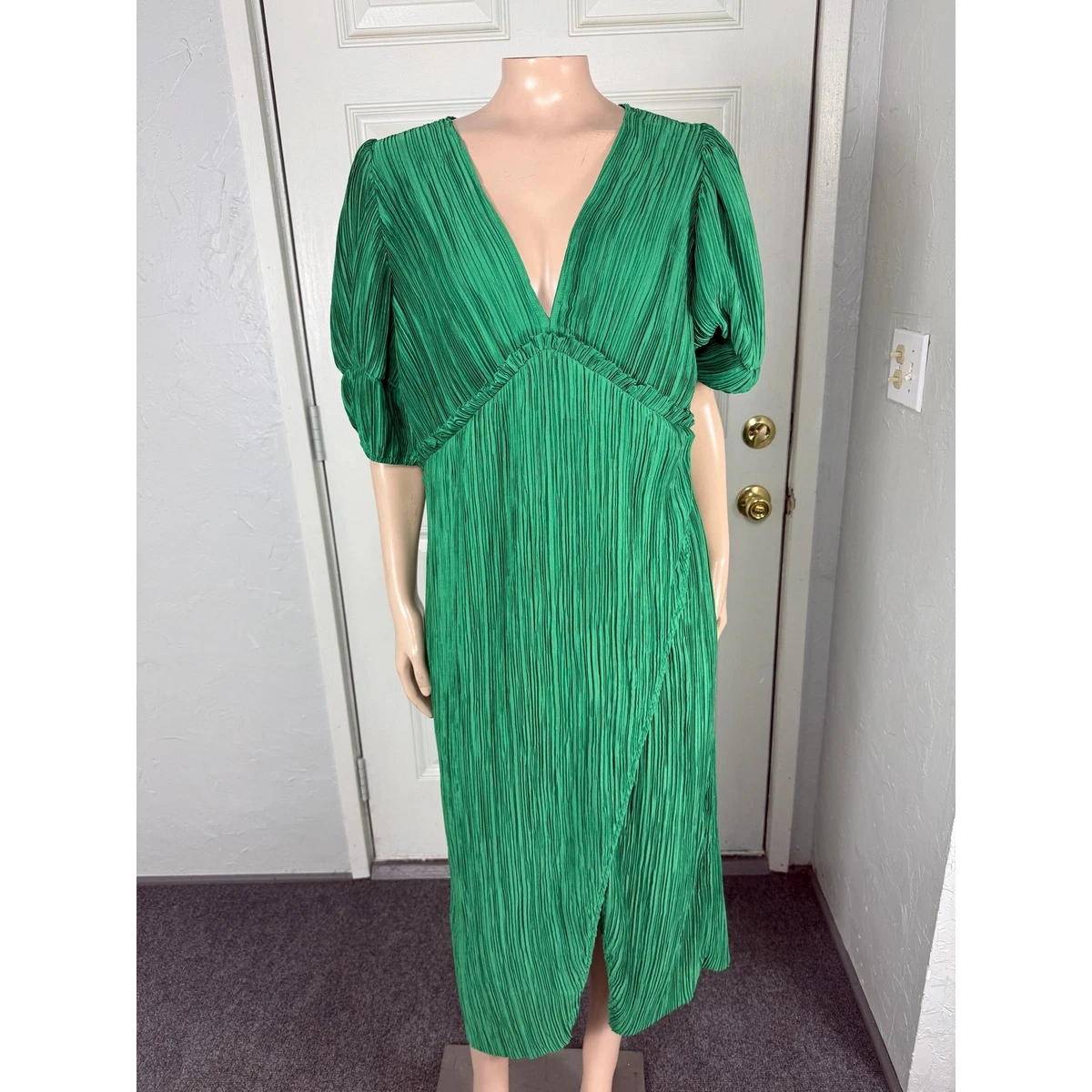 Pleated V-Neck Dresses for Women for sale | eBay
