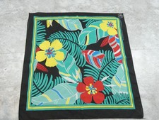 Vintage Wamcraft Bandana 21X21 Green Tropical Neckerchief Made USA