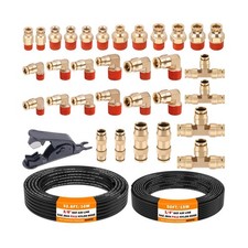 CheeMuii 32 Pcs Brass DOT Air Line Fittings With 50 FT 1/4" and 32.... Fast Ship