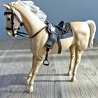 VTG  MARX FULLY ARTICULATED JOINTED PALIMINO HORSE MOVEABLE HEAD & ACCESSORIES