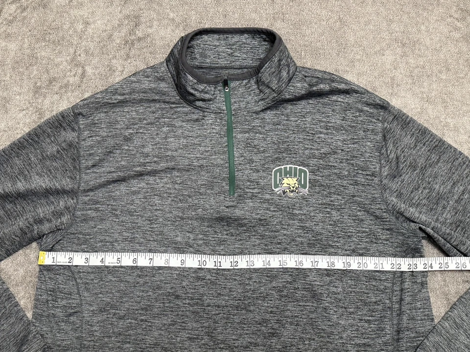 Ohio Bobcats Pullover Shirt Colosseum 1/4 Zip Dry Fit Men’s XL - Image 3 of 4