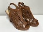 CL by Chinese Laundry Sandals Womens Size 7 Brown Cutout Block Heels Buckles