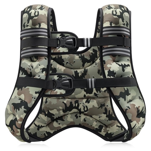 Weighted Vest 6-30lb with Reflective Stripes for Workout, Training, Running - Picture 2 of 8