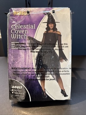 New Adult Celestial Coven Witch Costume Size 12-14 w/Bonus Celestial Stockings