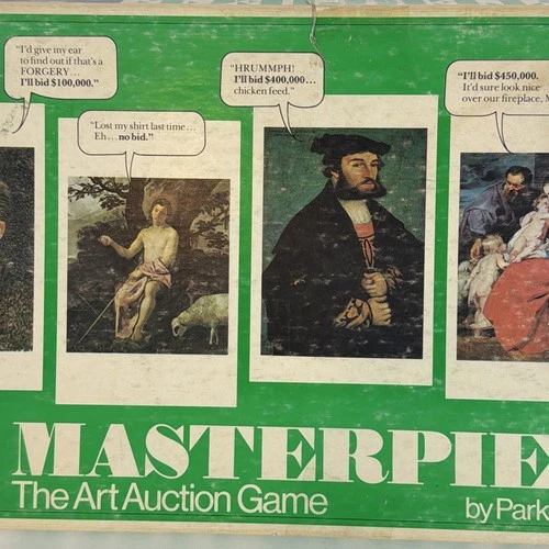 Masterpiece Art Auction Game 2nd Edition by Parker Brothers Vintage 1976