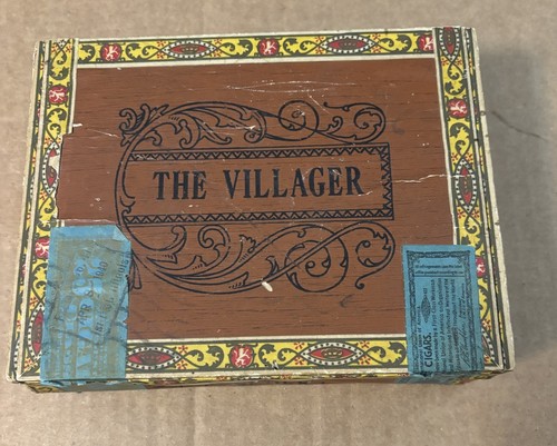 Caja de cigarros 1940 de colección escasa THE VILLAGER PREMIER "For Men Who Care" Factory 41
