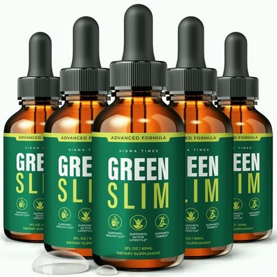 Green Slim Drops, GreenSlim Liquid Supplement for Weight Loss & Energy - 5 Pack