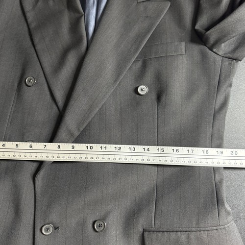 Traje de hombre L. Magnin doble botonadura a rayas 42L 32W - Imagen 7 de 11