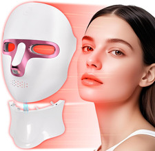 M scara Terapia Luz Roja LED Rostro y Cuello 7 Colores Recargable Anti-edad