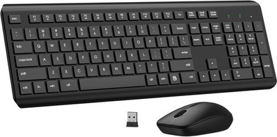 Wireless Keyboard and Mouse Combo, Full Size Silent Ergonomic Keyboard and Mouse