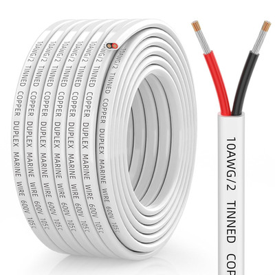 10 Gauge Marine Wire - 10/2 Duplex Waterproof Marine Grade Cable