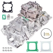 Polished Intake Manifold For 1966-73 Chevy Sbc Dual Plane 4 Barrel Carburetor