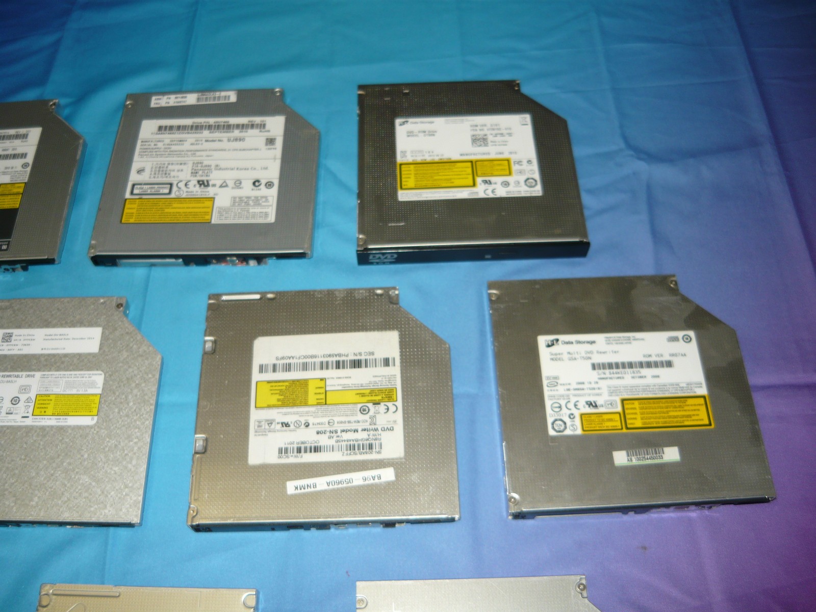 Mixed Lot of 10 Assorted Laptop SATA Optical Drives DVD CD-RW Used Untested