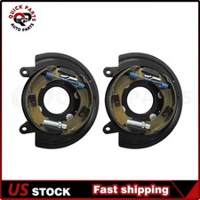 2x Rear Parking Brake Assembly W Backing Plate For Gmc Savana 2500 Sierra 3500