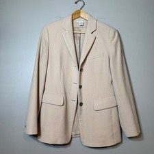 Ann Taylor Wool Cashmere Blend 3-Button Blazer Beige Tan Size 8