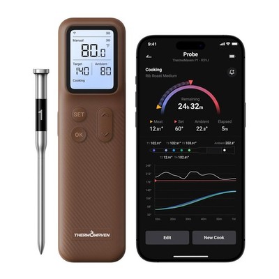 ThermoMaven Smart kabelloses Fleischthermometer WiFi Bluetooth BBQ Sonde