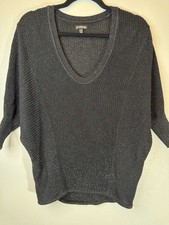 EXPRESS Black/silver Sparkly Dolman Sleeve Knit Sweater Size XS