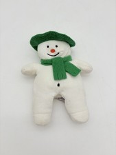 EDEN Snowman Plush VTG Soft Toy Lovey Green Scarf Hat Toy Raymond Briggs Mini 7"