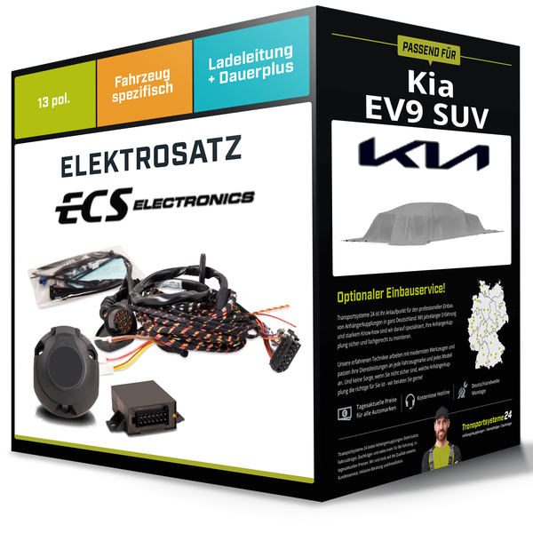 Elektrosatz 13-Pol Spezifisch für Kia EV9 SUV 06.2023-Jetzt NEU ECS Electronics-image