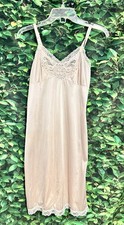 Vintage Lorraine Light Pink Full Slip Lace Trim Womens Small
