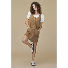 Jungmaven Jumper Dress Buttons Short Copper Brown XS Hemp Cotton Sustainable