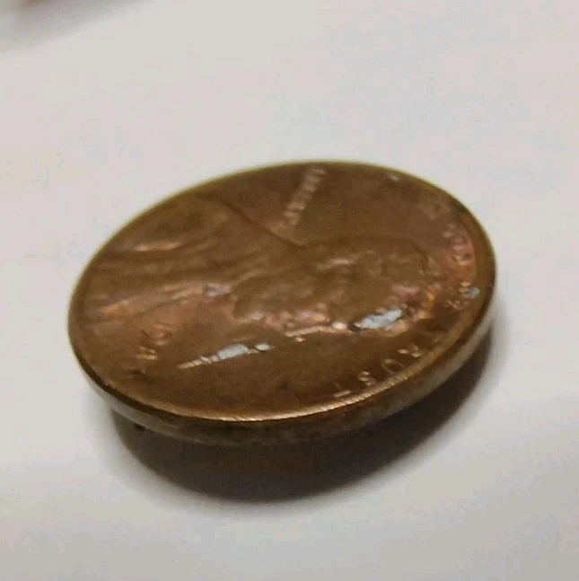 1985 No MM Lincoln Penny Lamination Error Huge Die Break Crack Obverse - Image 4 of 4