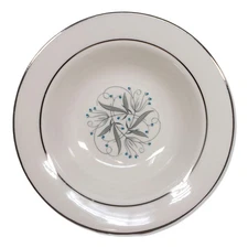 Homer Laughlin Celeste Rimmed Fruit Dessert Bowl 6" USA Vintage Mid Century