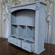 New Grey French Bookcase Display Shelf Cabinet Drawers Unit Pigeon Cubby Hole