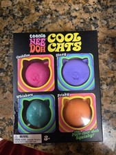 Needoh Teenie Cool Cats 4-Pack Kittens Squishy Fidget Stress Toy Schylling