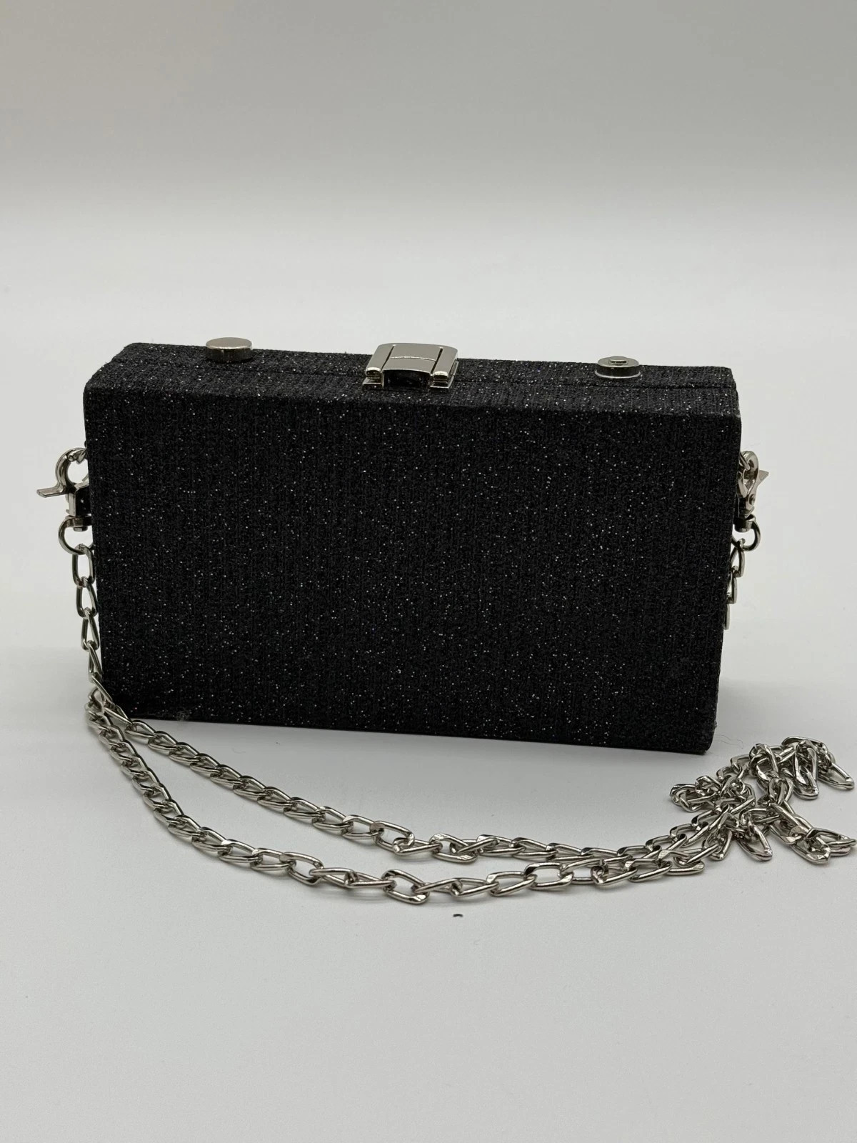 Black Glitter Camera Shaped Novelty Clutch Handbag – … - Gem