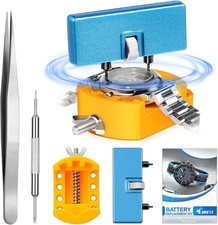 JOREST Watch Battery Replacement Tool Kit, Wrench Back Blue, Yellow