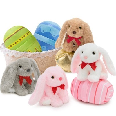 MorisMos 8pcs Easter Bunny Egg Set 17cm Cute Plush Rabbit Toy For Easter Gift