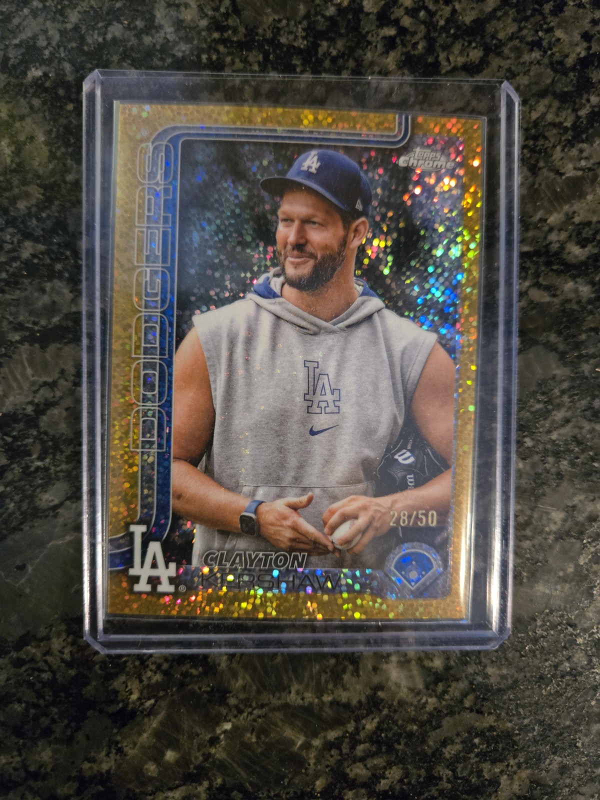 2025 Topps Chrome-Image Variation Clayton Kershaw #88 Gold Speckle Refractor /50