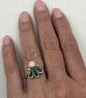 Vintage Navajo Sterling Silver Pink Conch Ring Signed G James Size 6