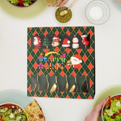 Weihnachtslöffel-Gabel-Set, Besteck für den Esstisch,