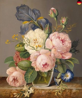 JIGSPSYZH Malen Nach Zahlen Erwachsene Blumen,DIY Handgemalt Ölgemälde Kit für Anfänger un