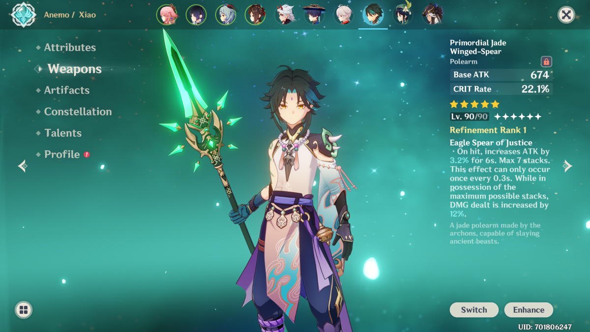Compte Genshin Impact AR59 - Serveur Europe (PC/Mobile) - Hoyoverse