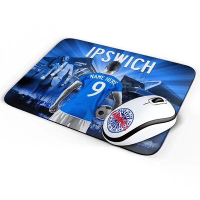 THEFANATICS Personalised Ipswich Mouse Mat Retro Football Office Work Pad Mens Gift AF69