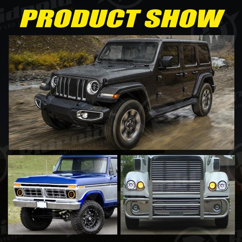 Fit For 2007-2017 2018 Jeep Wrangler 140W Halo LED Headlights + Fog Light Combo - Picture 17 of 23