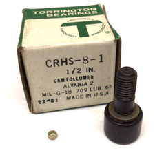 Torrington CRHS-8-1 Cam Follower 1/2" OD 0.3750" Width 1/4" Stud OD CRHS81